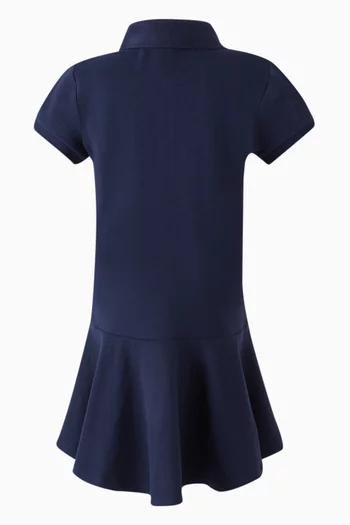Logo Polo Dress in Cotton Stretch