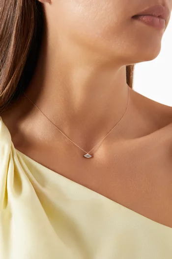 Almond Eye Diamond Necklace in 14kt Rose Gold