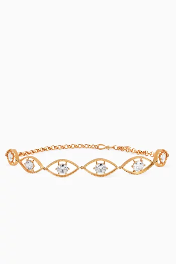 Protector Eye Crystal Choker in 24kt Gold-plated Bronze