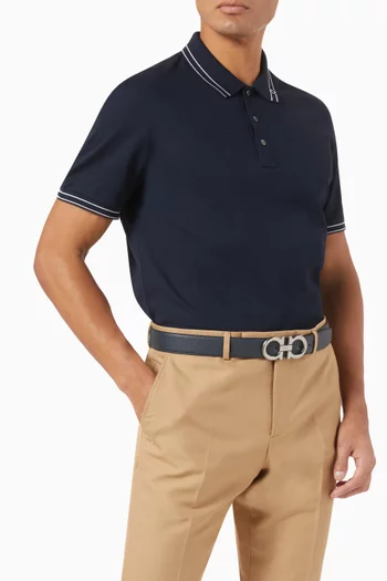 Gancini Buckle Belt in Calf Leather