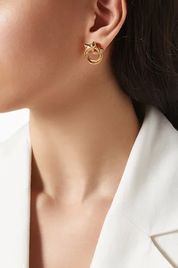 Gancini Twisted Stud Earrings in Metal