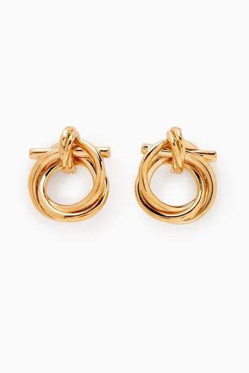 Gancini Twisted Stud Earrings in Metal