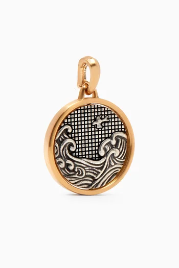Water & Fire Amulet in 18kt Gold & Sterling Silver