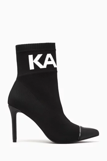 Pandara Mid-heel Ankle Boots in Knit