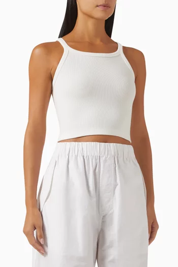 تي شيرت بلا أكمام بنسيج مضلع