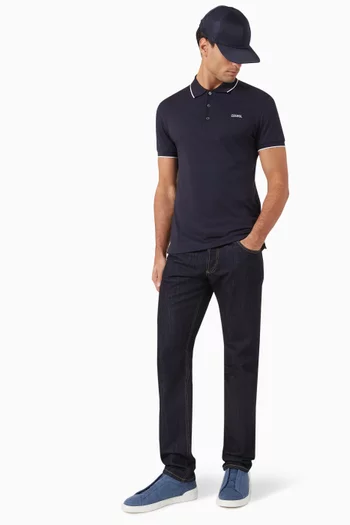 Logo-embroidered Polo Shirt in Cotton