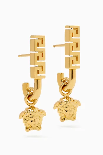 La Medusa Drop Earrings in Gold-plated Brass