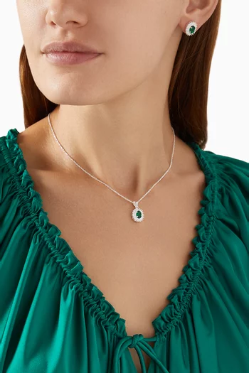Ayesha Necklace & Earrings Set in Sterling Silver
