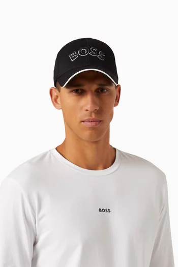 Logo-embroidered Cap in Woven Piqué