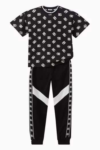 Logo Tape Sweatpants in Cotton Jersey