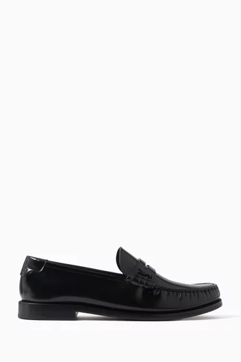 Le Loafer Logo Appliqué Penny Slippers in Patent Leather