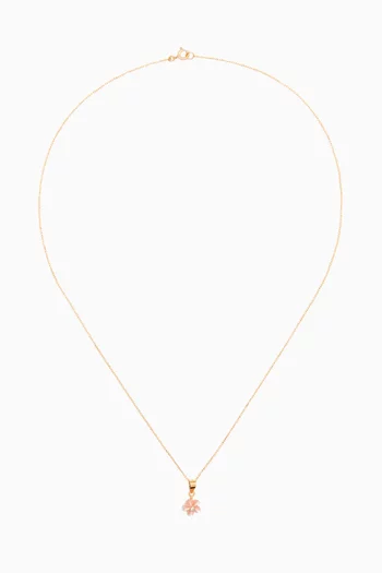 Floral Mother-of-Pearl Diamond Pendant in 18kt Yellow Gold