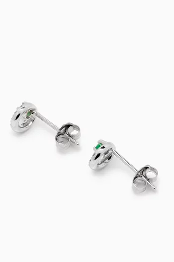 Classic Diamond Set with Emerald in 18kt White Gold