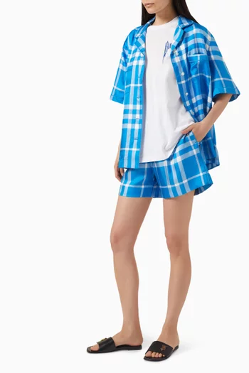 Tawney Check Shorts in Silk