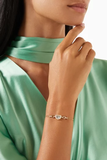 Dome Art Deco Diamond & Mother of Pearl Bracelet in 18kt Yellow Gold