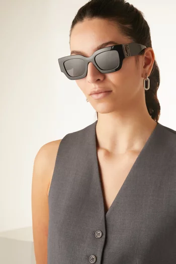 Nena Rectangular Frame Sunglasses in Acetate