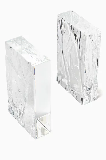 Crushed Ice Bookends, Set of 2