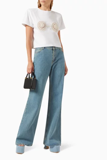 تي شيرت مزين بالكروشيه جيرسيه