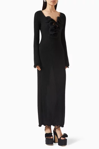 Shirred Midi dress in Lyocell-blend