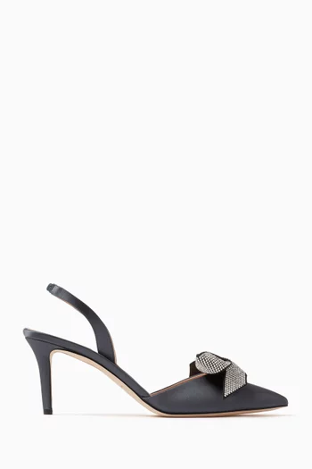 Emmanuel 70 Slingback Sandals in Satin
