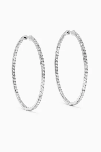 Large Diamond Hoops in 18kt White Gold