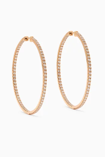 Large Diamond Hoops in 18kt Yellow Gold