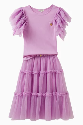 Lyse Long Triple-tiered Skirt in Polyester