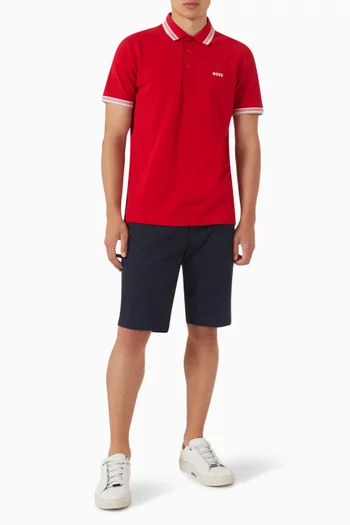 تي شيرت بولو قطن عضوي بشعار الماركة