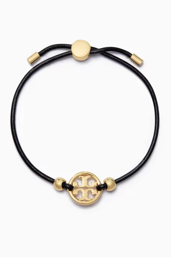 Miller Slider Bracelet in Gold-plated Brass & Leather