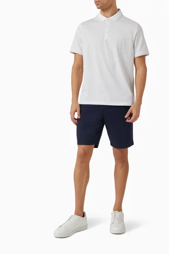 Greenwich All-over Logo Print Polo in Cotton Jersey