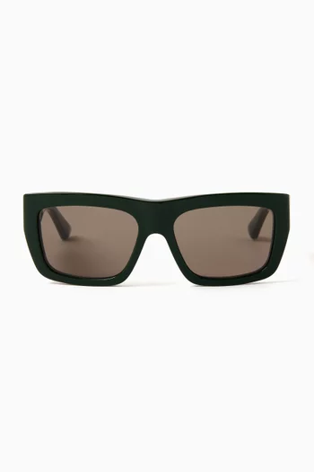 Triangle Square Frame Sunglasses in Acetate