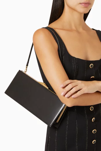 Diamond Cocktail Clutch in Box Leather