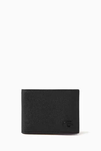 Slim Bi-fold Wallet in Crossgrain Leather