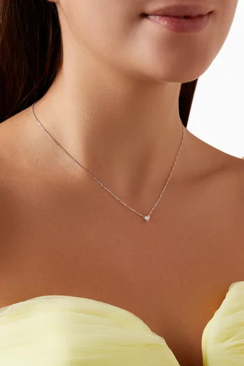 Heart Diamond Pendant Necklace in 18kt White Gold, 0.4ct