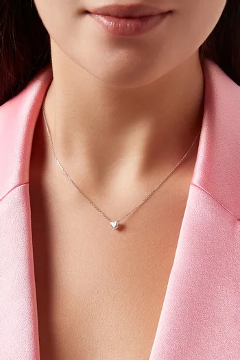 Heart Diamond Pendant Necklace in 18kt White Gold, 0.7ct