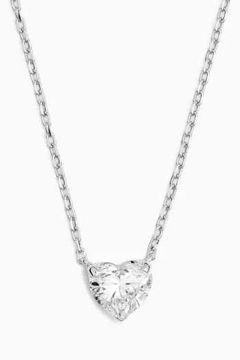 Heart Diamond Pendant Necklace in 18kt White Gold, 0.5ct