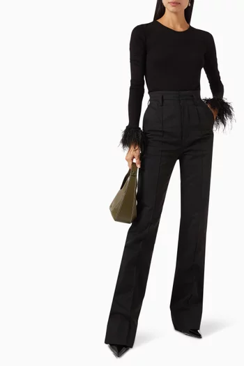 Electra Feathered cuffs Blouse in Viscose-blend