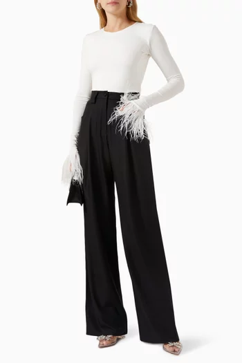 Electra Feathered cuffs Blouse in Viscose-blend