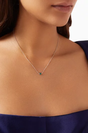 قلادة مرصعة بزمرد صناعي كريستال سواروفسكي من السبعينيات