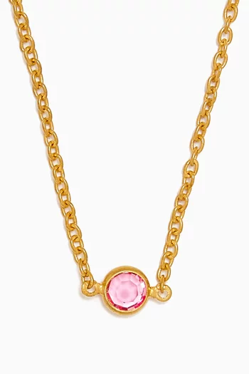 1970s Faux Rose Swarovski Crystal Necklace