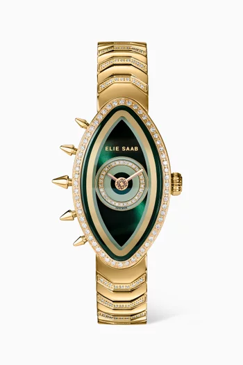 Limited-edition Eayan Diamond Watch in Gold-plated Stainless Steel, 23 x 40mm