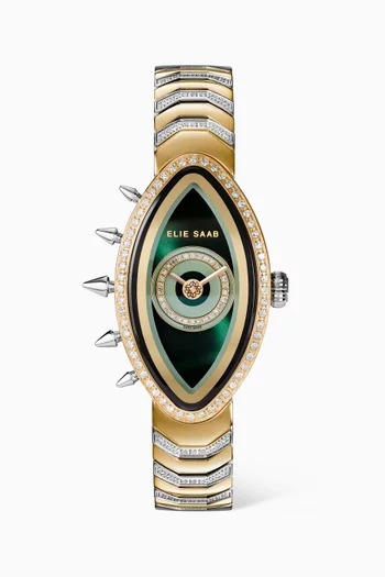 Limited-edition Eayan Two-tone Diamond Watch in Gold-plated Stainless Steel, 23 x 40mm