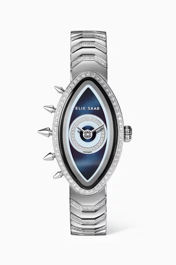 Eayan Diamond Watch in Stainless Steel, 23 x 40mm