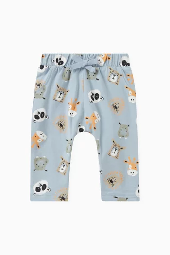 Animal-print Pyjama Pants in Cotton