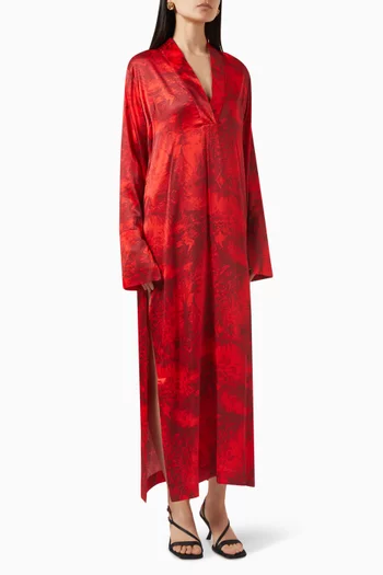 Madison Maxi Dress in Satin Silk