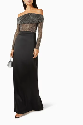 Rhinestone Fishnet Top