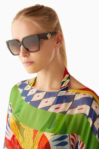 DG Crossed Square Sunglasses in Acetate