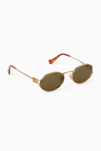 Oval Sunglasses in Metal