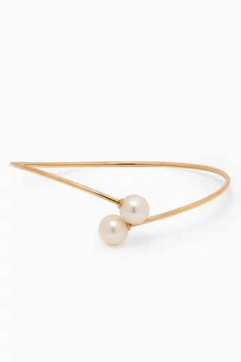 Pearla Pearl Bangle in 18kt Gold