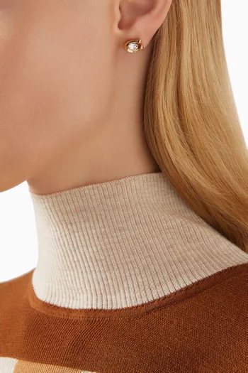 Crystal C Signature Stone Stud Earrings in Metal